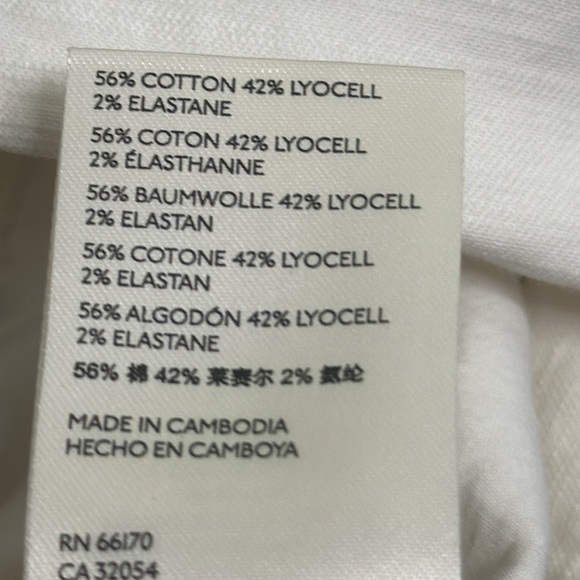 By Anthropology RYanne white utility jumpsuit wide leg large/14 button pockets - Picture 13 of 15